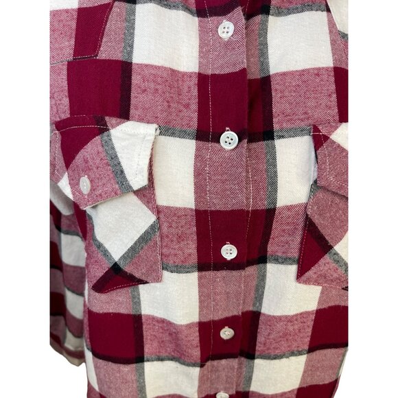 Ellison Long Sleeve Plaid Button Down Urban Outfitters Small Red White - Picture 4 of 6
